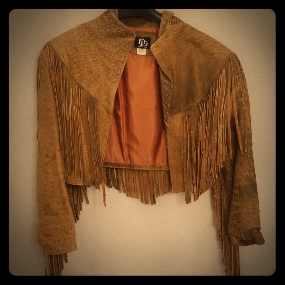 Vintage 1989 Leather Fringe Jacket
